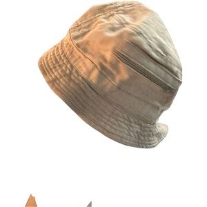 Vintage Khaki Cotton Bucket Hat with Hidden Zipper Pocket Size 59